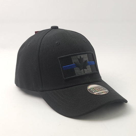 Canada Police Flag Cap - Black with Same Tone Canada Police Flag Logo