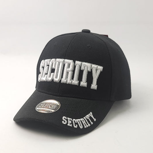 Security Cap - Black with White 3D Text