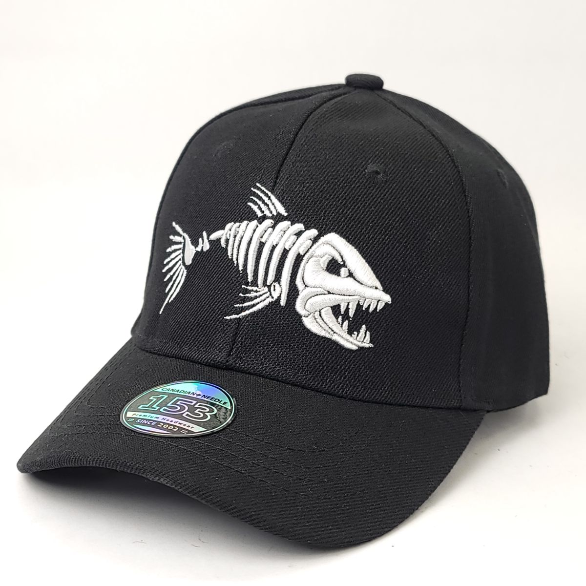 Fishing Cap - Fish Bone Logo, Black – K&K Cap & Hat Wholesale