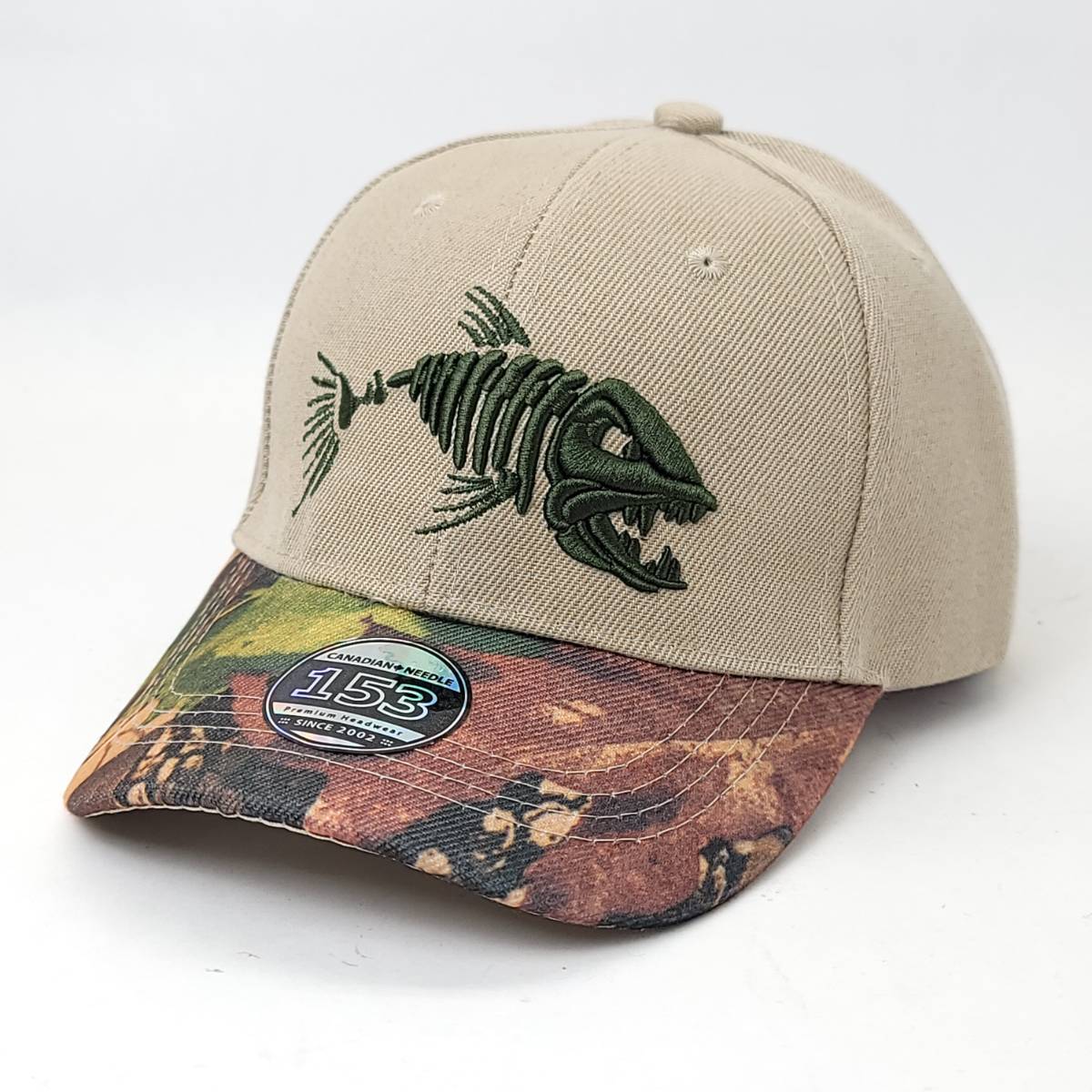 Fishing Cap - Fish Bone Logo, 3101, Adjustable