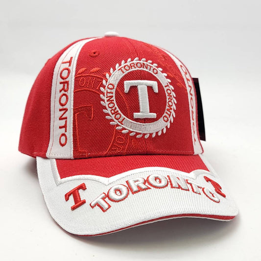 Delux "Toronto" Cap - Red & White, Adjustable S400