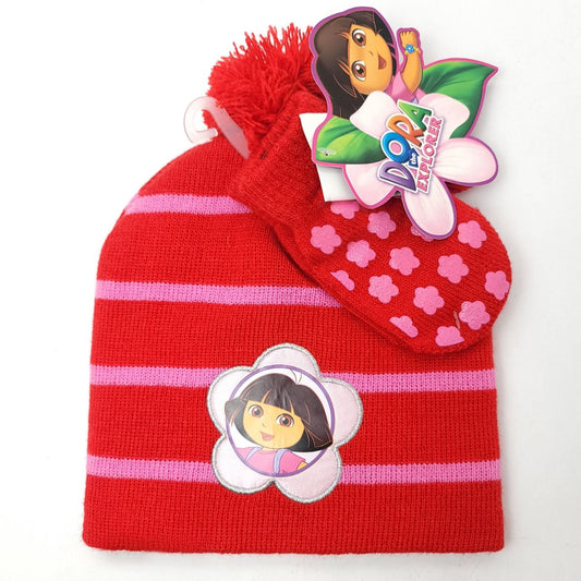 Toddler - Dora the Explorer, 2pcs set, Winter Pom Beanie & Mittens