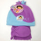 Toddler - Dora the Explorer 3 Pieces Set, Winter Hat, Mittens and scarf, Multi-Coloured 2 Tone