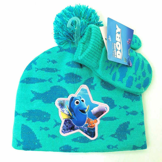 Toddler - Finding Dory, 2pcs set, Pom Winter hat & Mittens