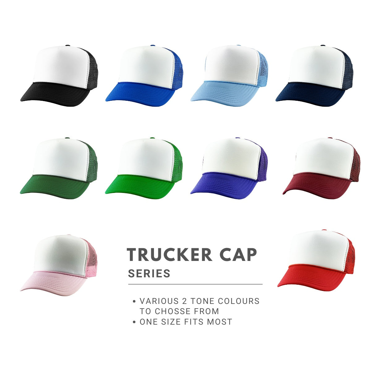 Trucker Cap - NS, 2 Tone Colours, One Size