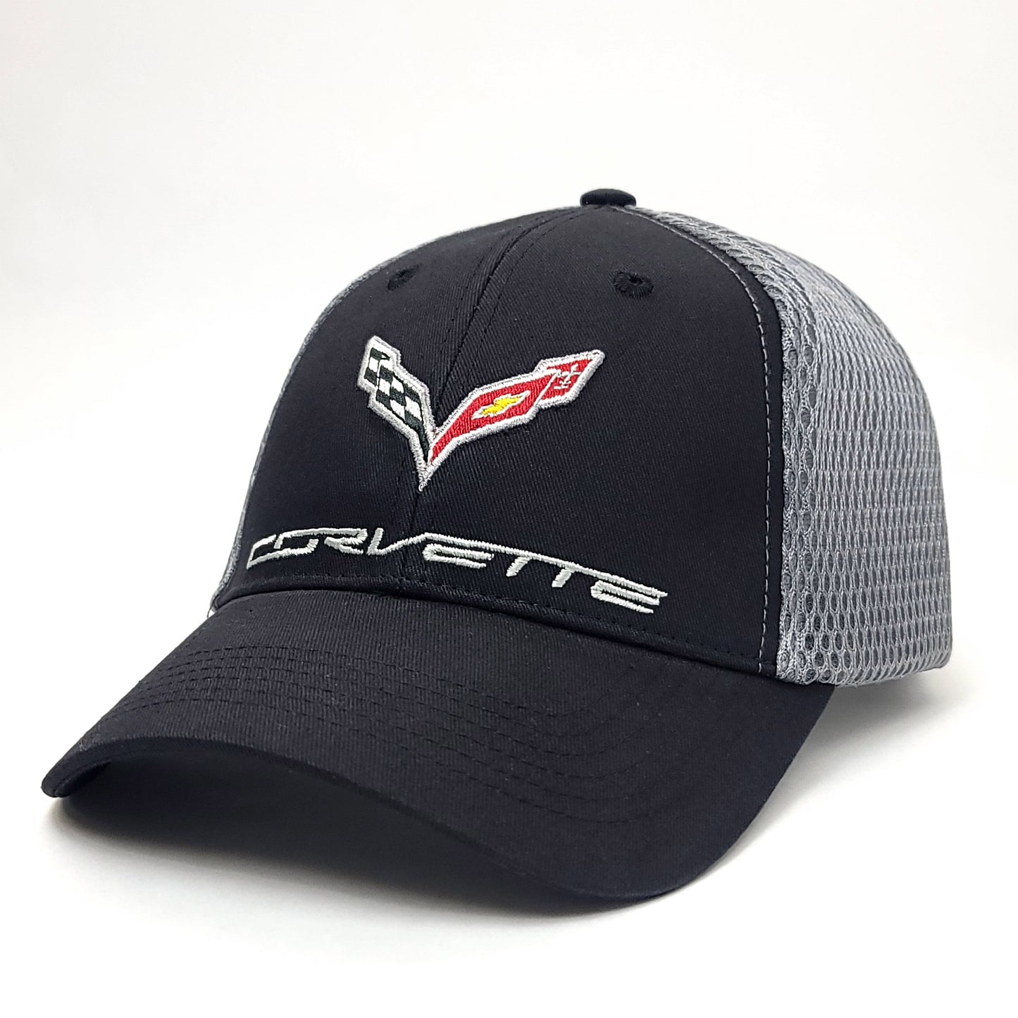 Auto Cap - Corvette, Black with Air Mesh, Adjustable