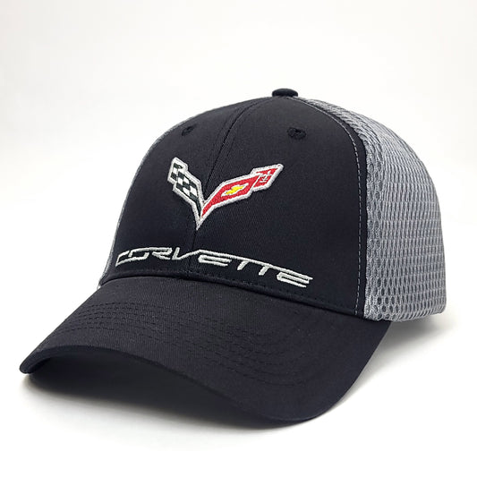 Auto Cap - Corvette, Black with Air Mesh, Adjustable