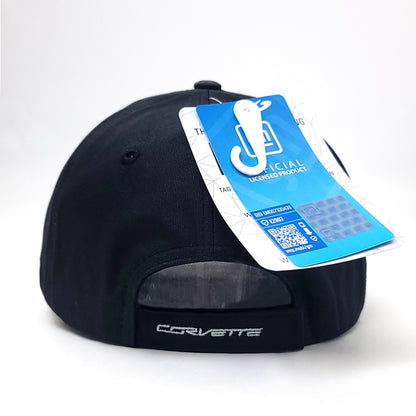 Auto Cap - Corvette, CVCF, Black with Grey Pattern on Visor, Adjustable