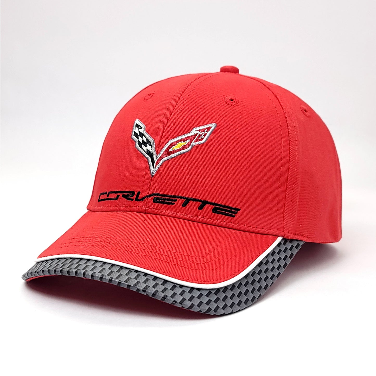 Auto Cap - Corvette, CCB, Red with Grey Pattern on visor, Adjustable