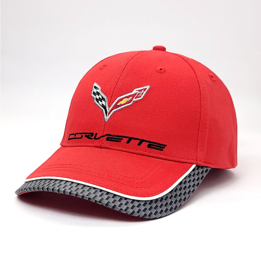 Auto Cap - Corvette, CCB, Red with Grey Pattern on visor, Adjustable