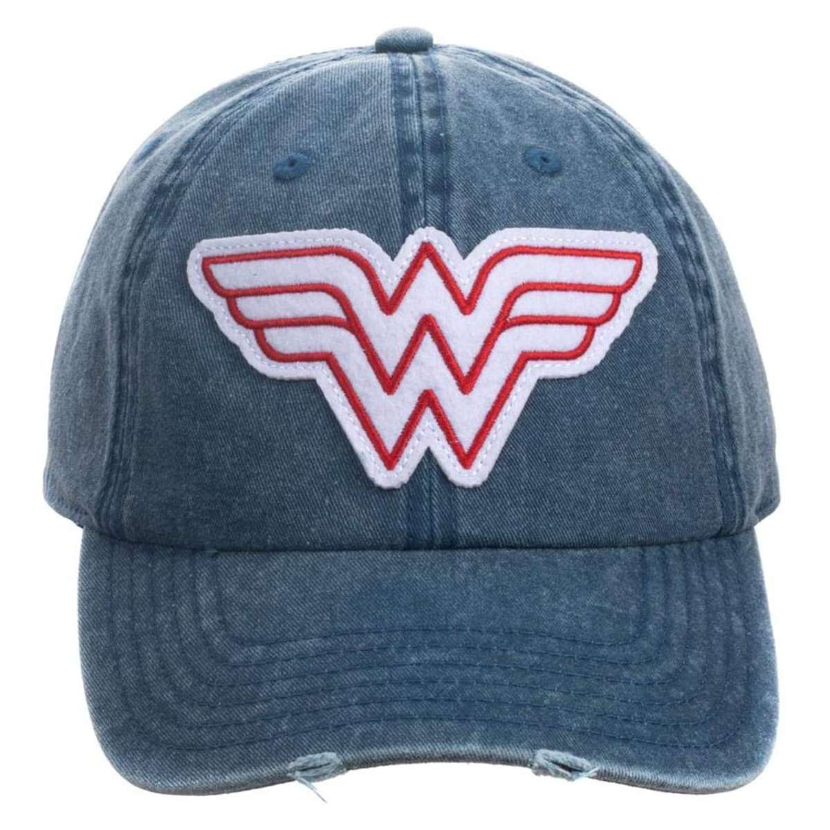 DC Comics Wonder Woman Logo Distressed Adjustable Hat, I6DCO