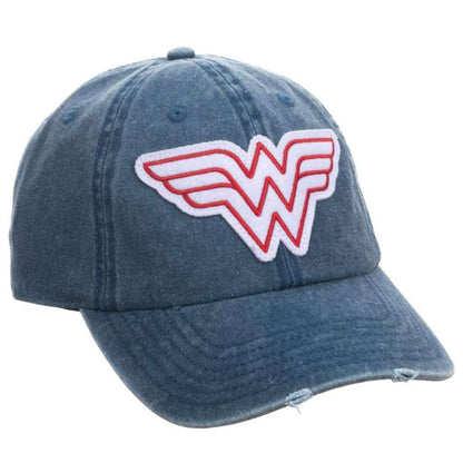 DC Comics Wonder Woman Logo Distressed Adjustable Hat, I6DCO