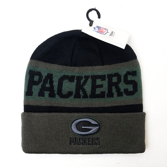 Green Bay Packers Knit Toque - SA, Dark Green with Packers Wordmark