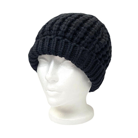 Ribbed Toque - Fur Lining,  Black