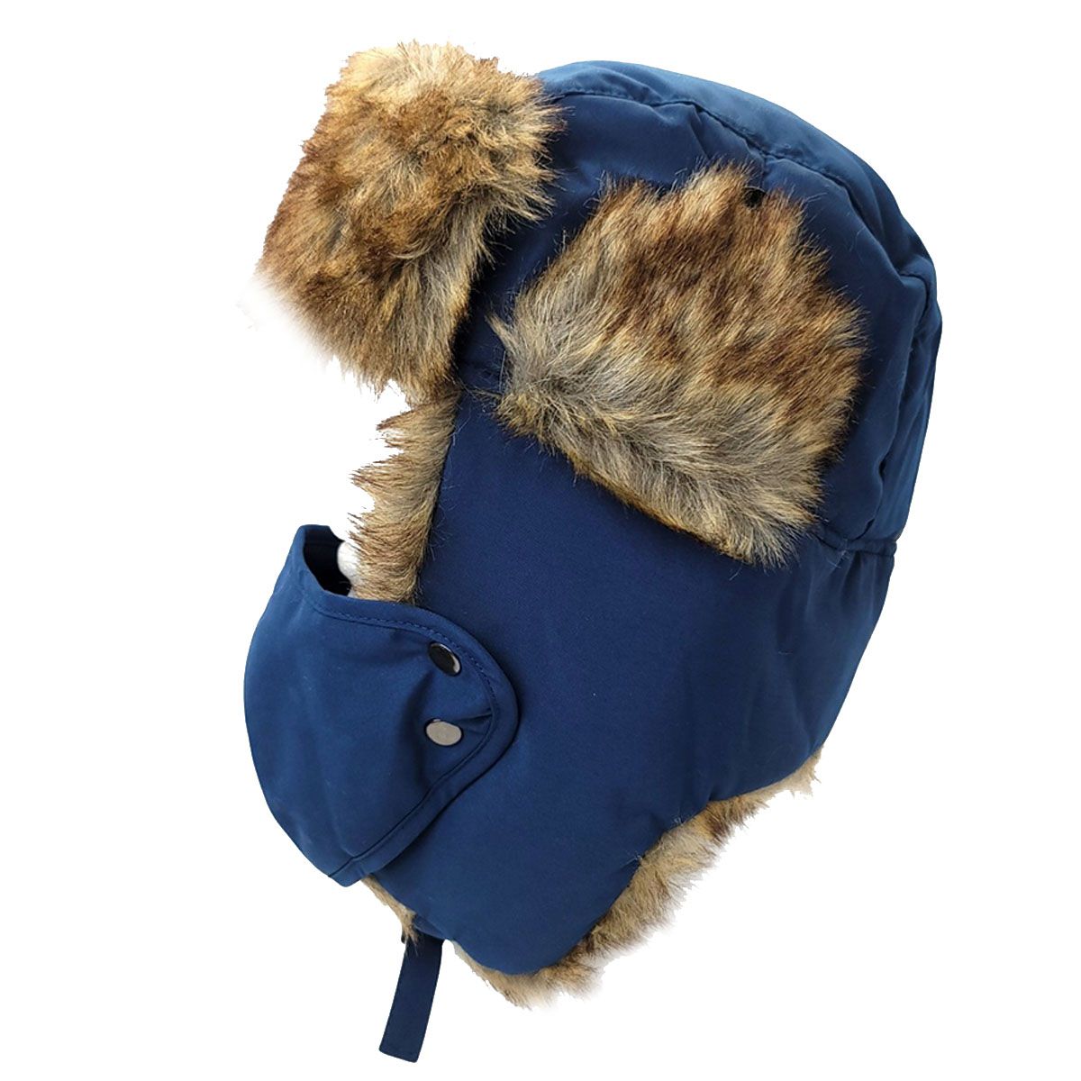 Trapper Hat-Faux Animal Fur with Detachable Mask - Multi-Coloured