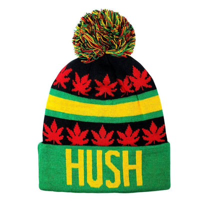 Leaves Pom Knit Toque - SWAG, HYPE, HUSH, DOPE Wordmark