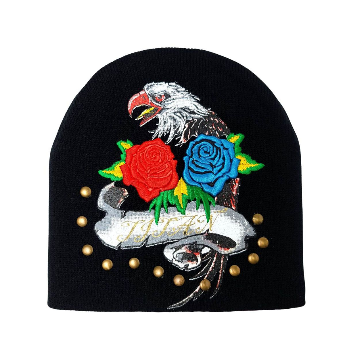 Tattoo Beanie - Multi-Coloured, No Cuff