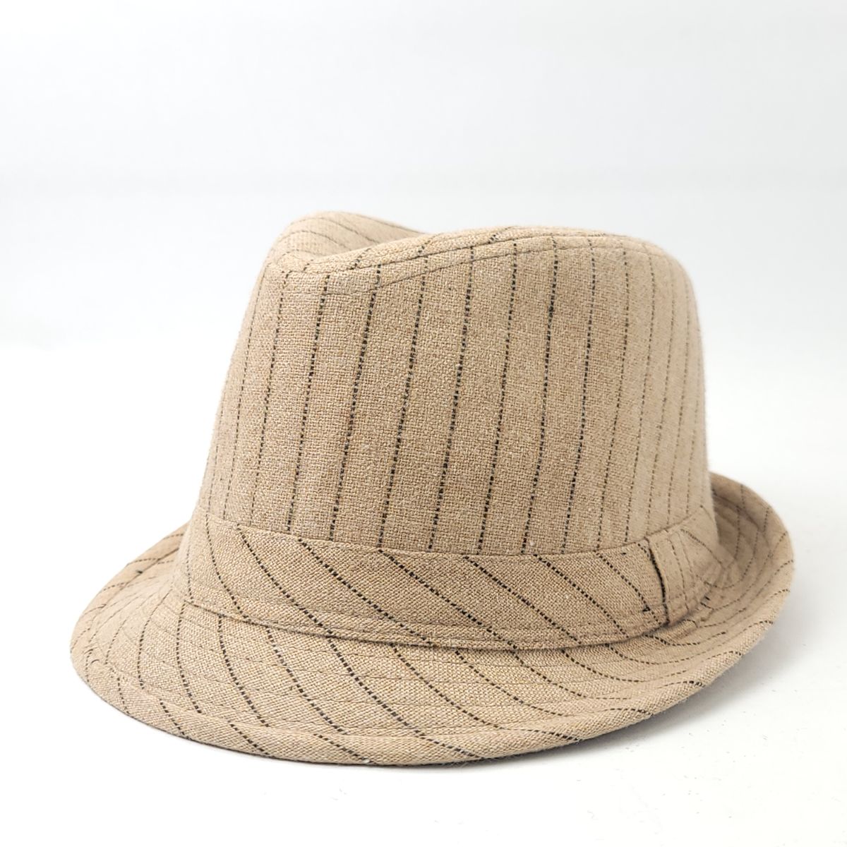 Fedora Hat - Pinstripe, Khaki or Brown, OS