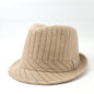 Fedora Hat - Pinstripe, Khaki or Brown, OS