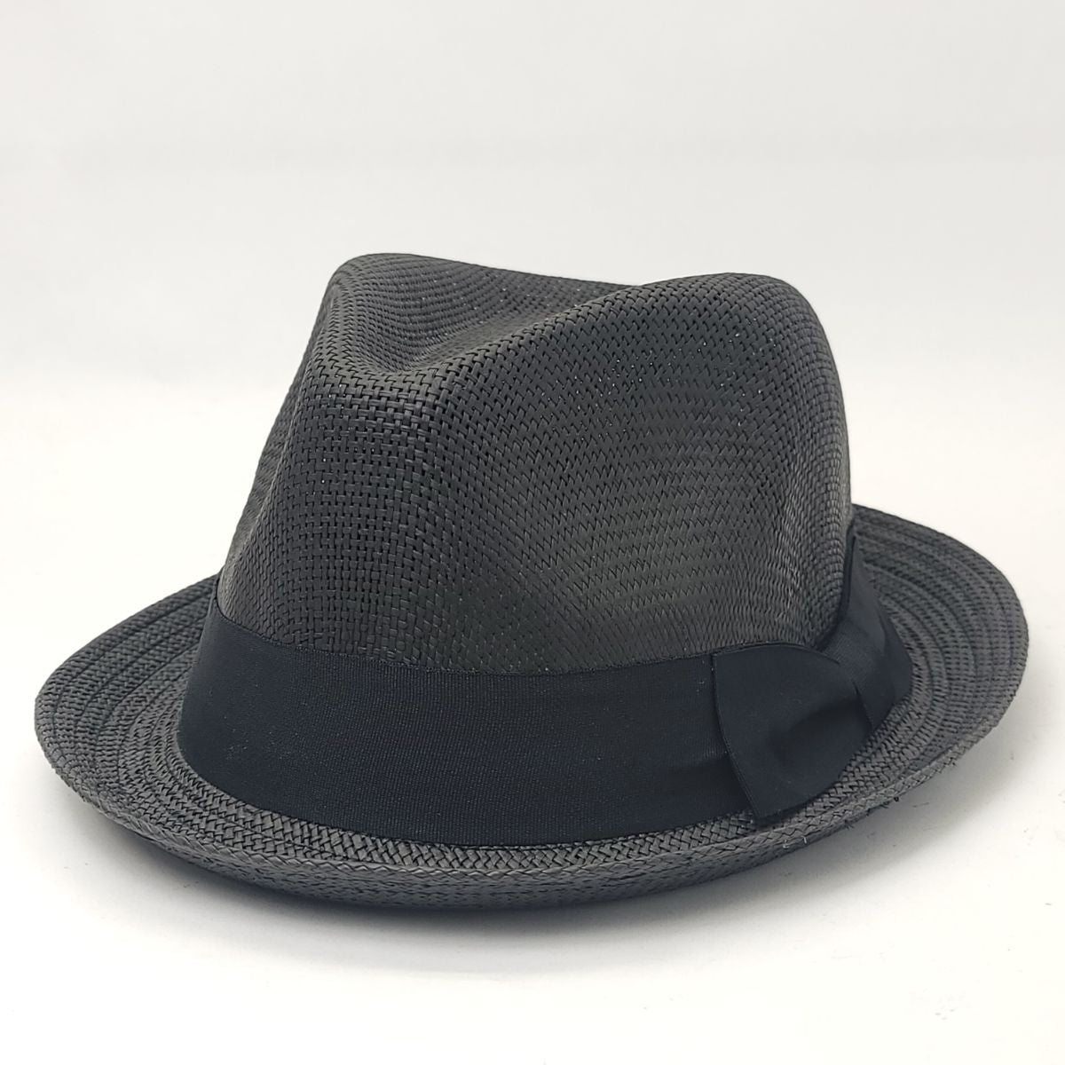 Fedora, 100% Straw & Ribbon Band -  Black or White, S/M & L/XL