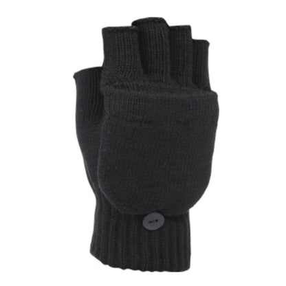 Fingerless Knit Gloves With Flip - GL2009A, Popular Colour Assorted Package