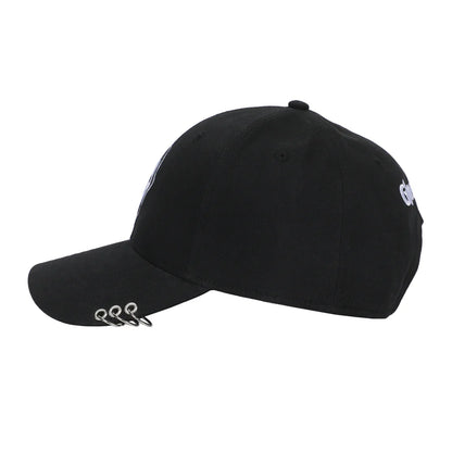GHOST FACE - Character Embroidered AOP Men's Black Baseball Cap, 89GHF