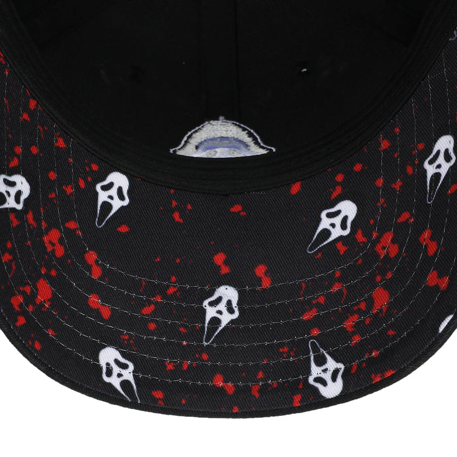 GHOST FACE - Character Embroidered AOP Men's Black Baseball Cap, 89GHF