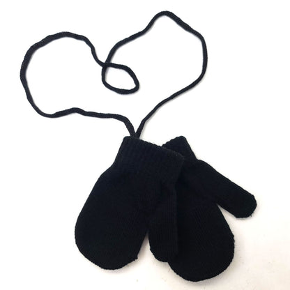 Toddler String Mitten Gloves - 20118BLA, Black [$12.00/dz]