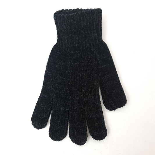 Chenille Gloves - 16464BLA, Black  [$33.00/dz]