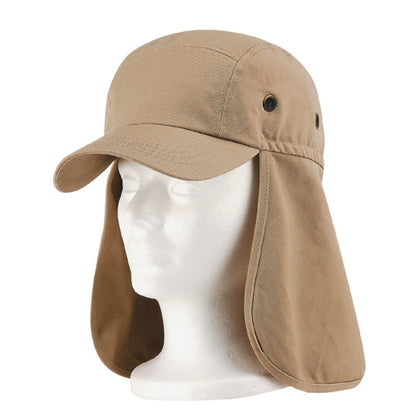 5 Panel Hiking Cap with Neck Cover, Various Colours, Adjustable