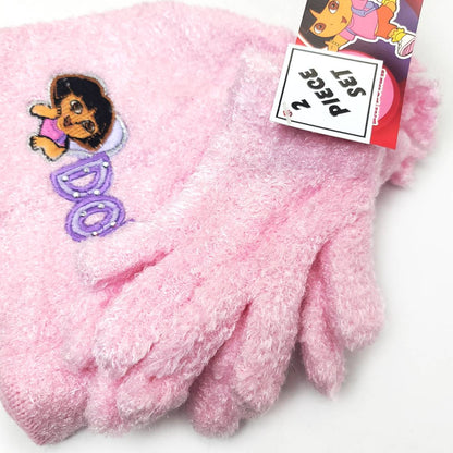 Youth - Dora the Explorer, 2pcs set, Winter Pom Beanie & Gloves set