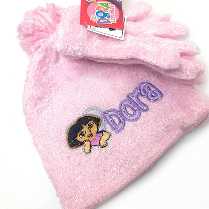 Youth - Dora the Explorer, 2pcs set, Winter Pom Beanie & Gloves set