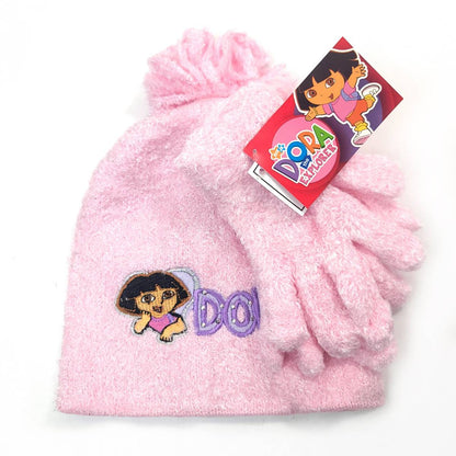 Youth - Dora the Explorer, 2pcs set, Winter Pom Beanie & Gloves set