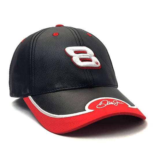Auto Cap - NASCAR, Dale Earnhardt Jr. #8 Cap, Black, Leather, Adjustable