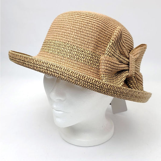Dephine Sun Hat - Straw, Bow, OSFA