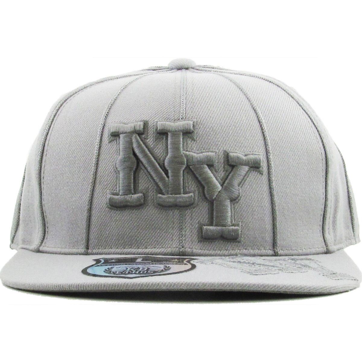 "NY" Logo Fitted Flat Cap - KB63R, Multi-Coloured