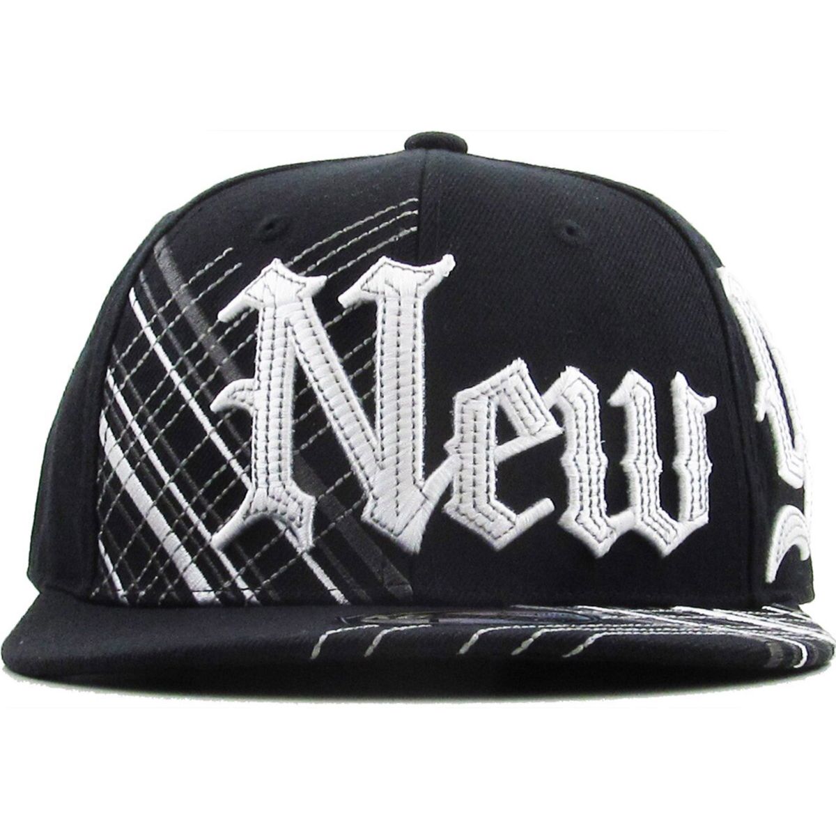 "New York" Logo Fitted Flat Cap - KBF251, Multi-Coloured