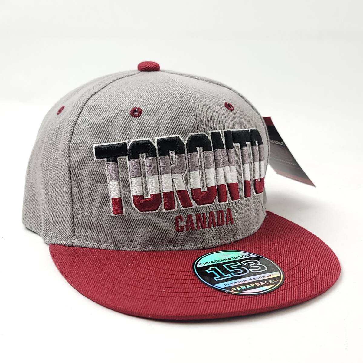 Capitalized "TORONTO" Banner Flat Bill Cap - Multi-Coloured, Adjustable