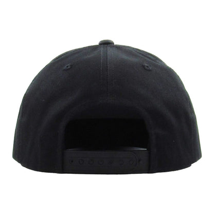 "KING" Logo Flat Snapback Cap - Black, Adjustable