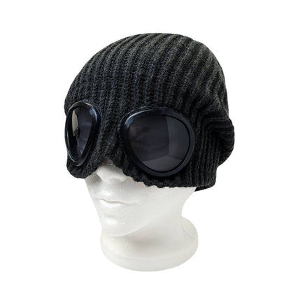 Goggles Knitted Toque- Charcoal Grey