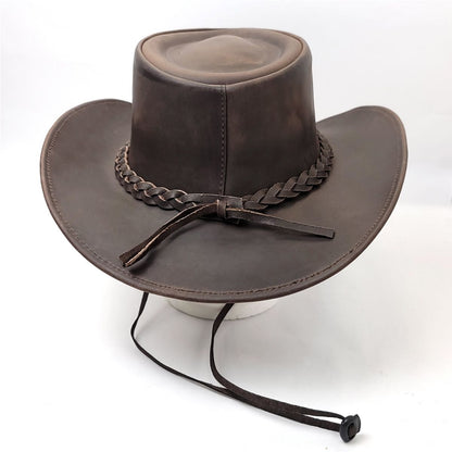 Leather Cowboy Hat, Brown