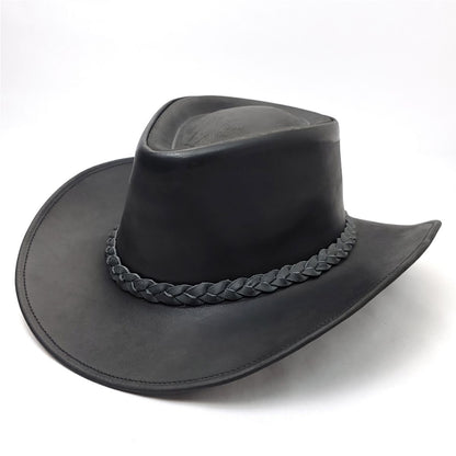 Leather Cowboy Hat, Black