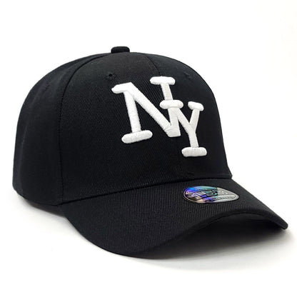 NY Cap - 2008BKWH, Black, Adjustable