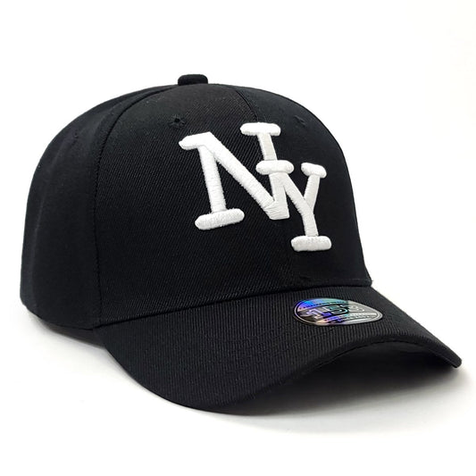 NY Cap - 2008BKWH, Black, Adjustable