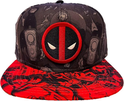 Marvel Deadpool Logo Comic Action Scene Snapback Hat, UYMVU
