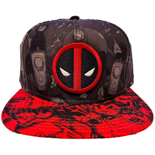 Marvel Deadpool Logo Comic Action Scene Snapback Hat, UYMVU