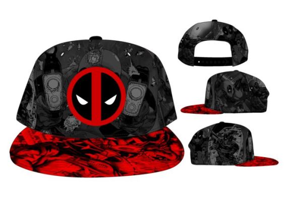 Marvel Deadpool Logo Comic Action Scene Snapback Hat, UYMVU