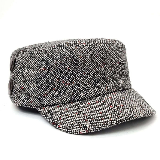 Cadet Cap - Knitted, Glitter, Black Mix Colour