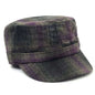 Cadet Cap -SN3929, Tartan Plaid, Red & Purple