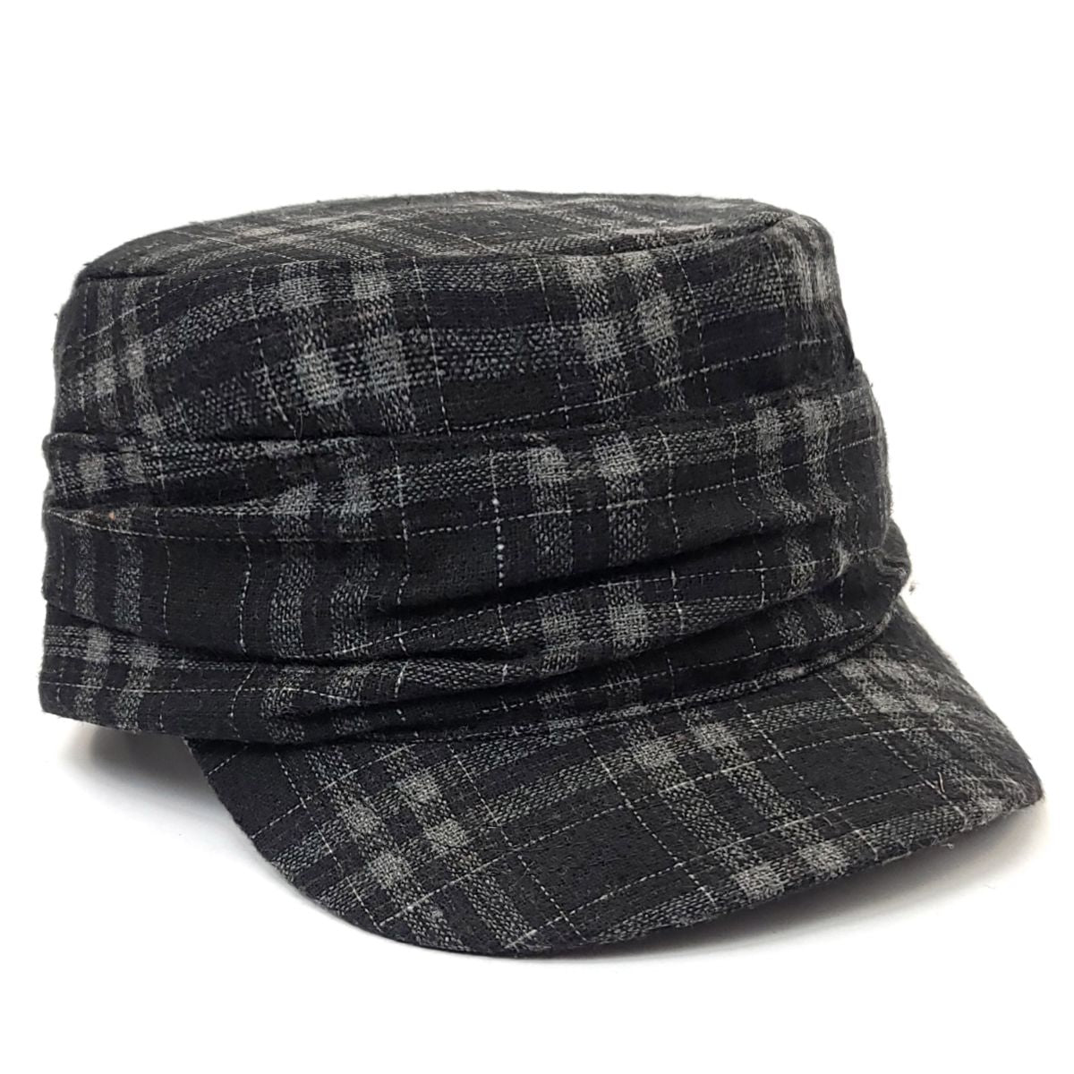 Cadet Cap -17072, Plaid with Folds, Multi-Coloured